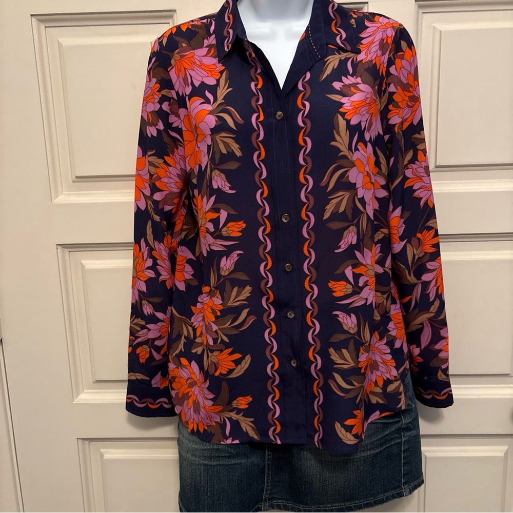Floral Button-Up Blouse